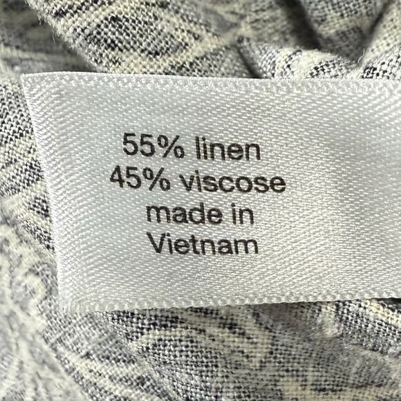 Lane Bryant Linen Viscose Print Pants Women’s 14 Black White Elastic Waist - Picture 5 of 7